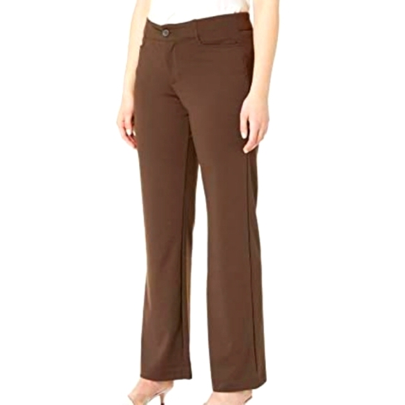 Lee Pants - Riders by Lee Brown Straight Leg Knit Pants Sz 8M